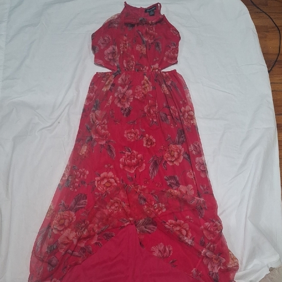 Candalite Wome's Floral Red Maxi Dress Size M - Picture 4 of 9